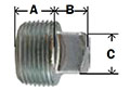BG Steel Square Head Plug Diagram